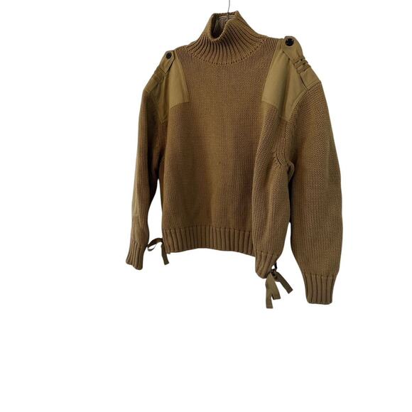 Zara Srpls WOMENS Miltary Sweater ELBOW PATCH TIED SIDES SZ M - Picture 1 of 3